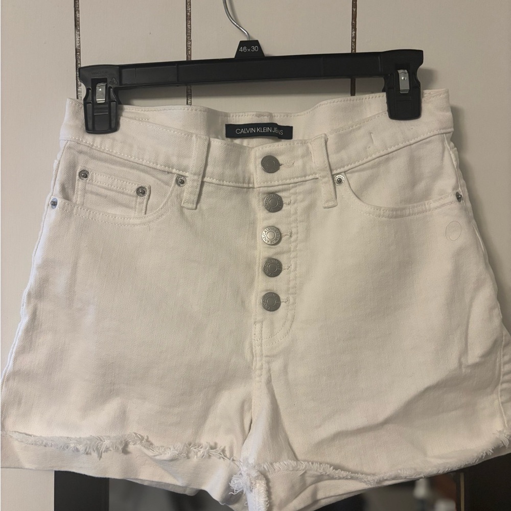 Calvin Klein Women's White Denim Shorts Size 27
